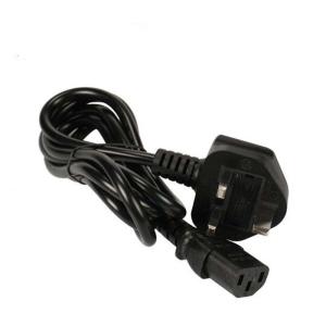 Uk Plug British Standard Aluminum 3 Pin Ac Power Cord 1.2m For Computer