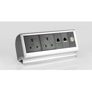110 - 250V Aluminum Edge Desk Mountable Power Strip Silver Or Black Color