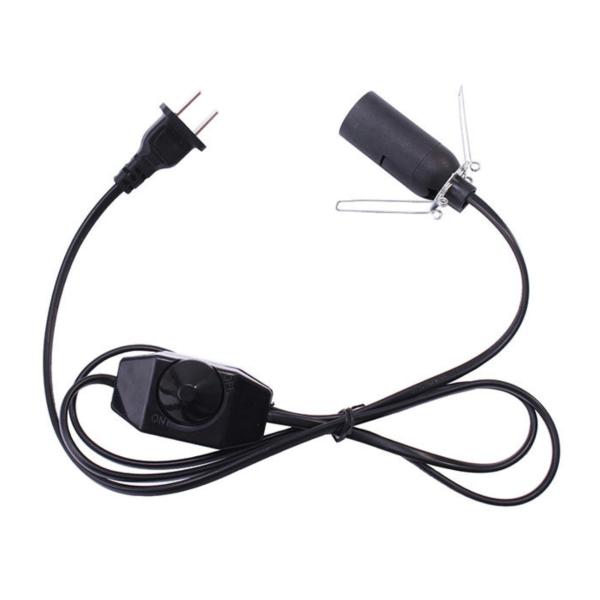 10A / 125V Lamp Power Cord / Ul Listed Salt Lamp Cord With Dimmer 20W Bulb Black Color