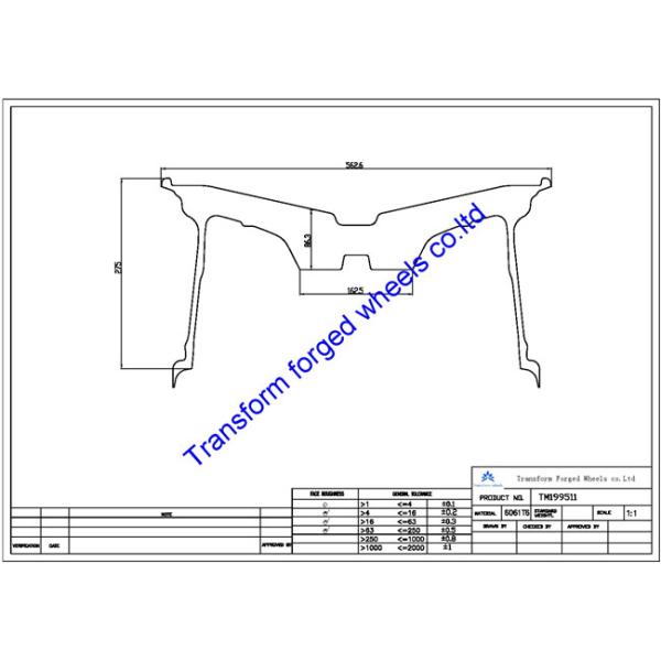 TM199511 19X9.5 inches forged wheels monoblock wheels blanks Dimple style barrel and rims
