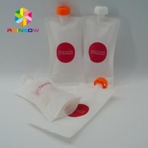 k transparent spouted pouches packaging for fruit juice / milk