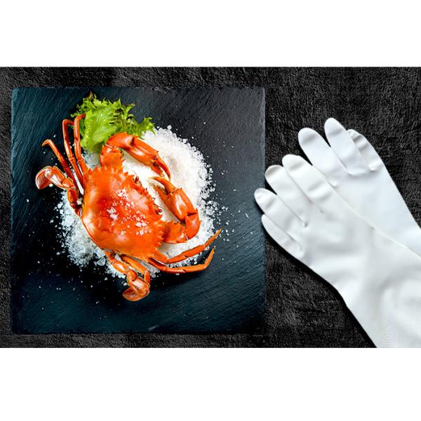 Puting Latex Gloves thick work protection resistant kitchen food wash wear rubber household soft white S