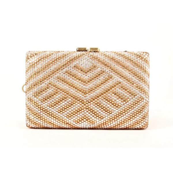 Buy Handmade Full Gold Crystal Rhinestone Evening Bags With Metal Frame at wholesale prices