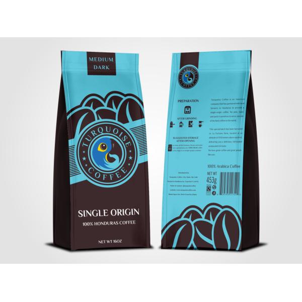 160g 250g 340g 500g Box Bottom Coffee Bag 140Microns