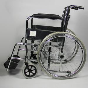 Hospital Folding Steel Wheelchair With Detachable Footrest Flip Back Seat