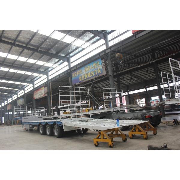 Standard 28T Landing Gear Inter Link Flatbed Semi Trailer with 80-120 Tons Rated Load