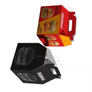 Custom Portable Fried Chicken Hamburger Sandwich Boxes with Stamping Printing