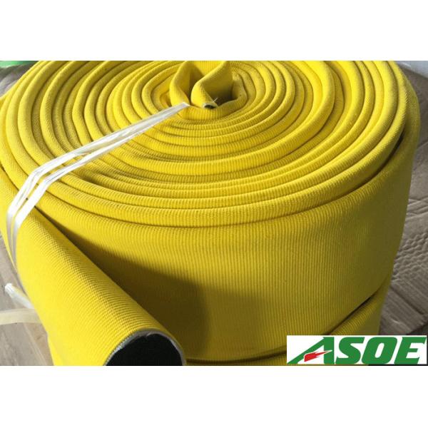Buy Yellow Durable Attack Line Fire Hose EPDM Rubber Lined 4 Inch 300 Psi at wholesale prices