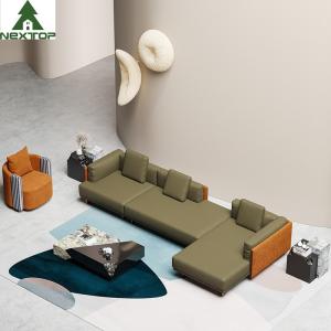 Italian Modern L Shape Corner Sofa Set Furniture For Lobby Living Room