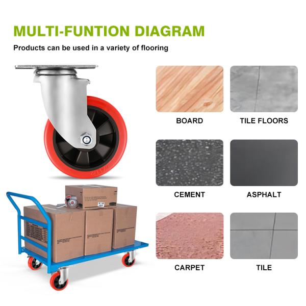 5 Inch Medium Flat Casters Factory Wholesale Caster Wheels for Trolley