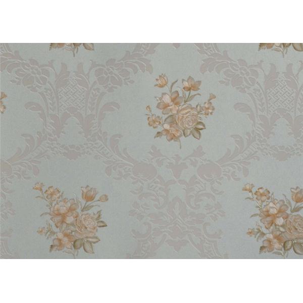 PVC 3D Cheap Discount Wallpaper / Country Style Wallpaper With Rose Pattern , 0.53*10M