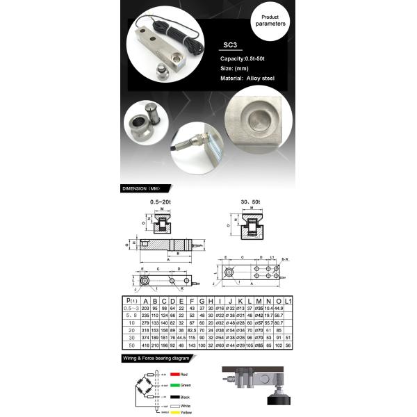 1 Ton 2 Ton 5 Ton 10 Ton 20 T 30 Ton Weight Sensor for Truck Scale Shear Beam Load Cell and Force Bearing Foot Accessory