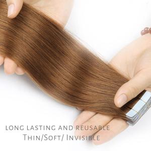 24 Inch Seamless Human Tape In Extensions Black OEM