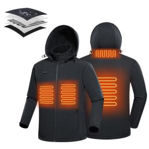 Graphene Electric Heated Vest Jacket Fast heating With Detachable Hood OEM