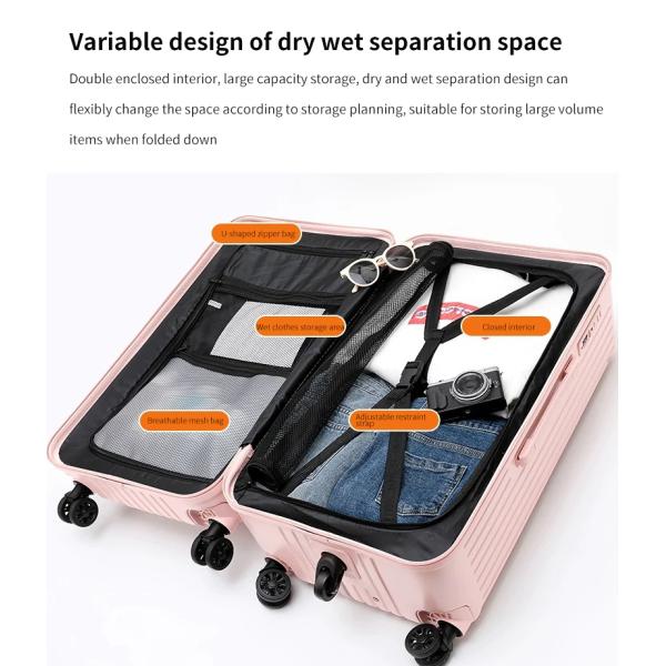 Aluminum alloy trolley suitcase 20/24/28 Large Black heavy-duty spinner Luggage suitcase set with TSA Lock,carry on suitcase,hard shell luggage cases