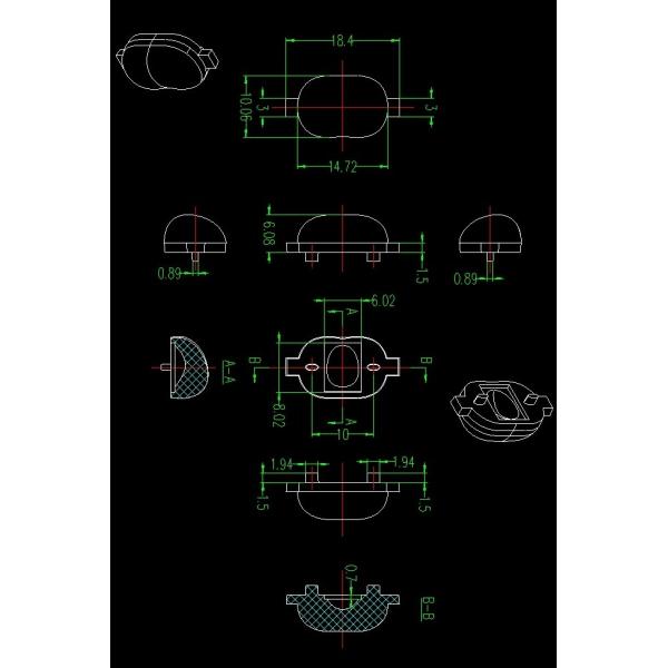 Clear Led Optical Lenses , Led street light Lens 60 X 135 degree