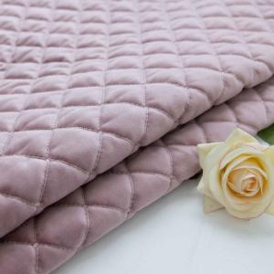 Ultrasonic Quilted Sofa Velvet Upholstery Fabric Customized Warp