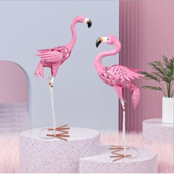 Buy Creative Iron Pink Flamingo Garden Decoration at wholesale prices