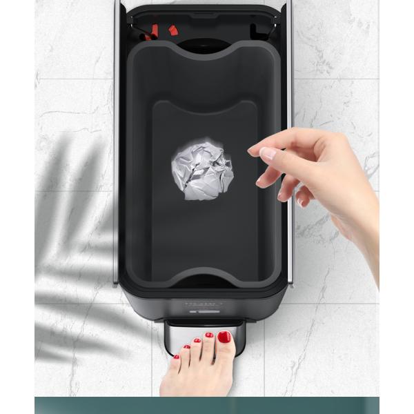Manufacturer Living Room Household Large-capacity Kitchen Bathroom Crimped Deodorant Pedal Stainless Steel Trash Can with Lid