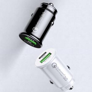 20W USB C Dual Port Car Charger QC3.0 Mini Lighter Slot PD