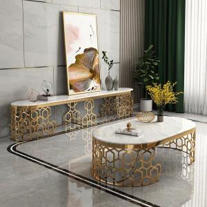 60cm Italian Style Coffee Table 0.65m Titanium Steel Frame