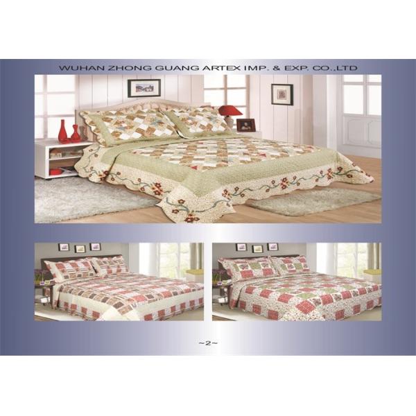 Burgundy Color Home Bed Quilts Modern Technics With Matched Printed 240x260cm