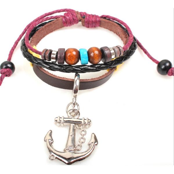 Anchors personalized leather bracelet bracelet jewelry gift ideas leather