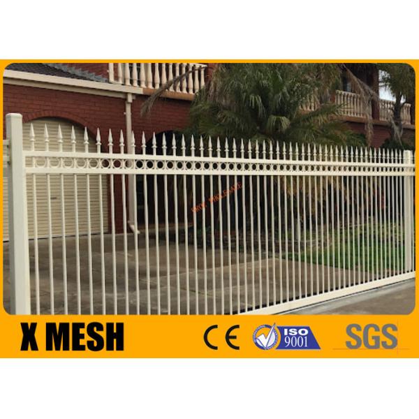 Buy Galvanized Coated Security Metal Fencing 96'' Wrought Iron Steel Fence at wholesale prices