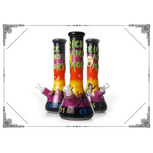 China Rick And Morty Bong 7MM Thick Glass Beaker Bongs Smoking Hookah Glass Water Pipes on sale