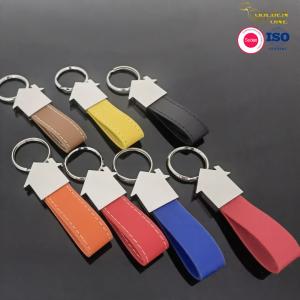 Lase Logo Leather Key Chain Sublimation Double Print Metal Holder Car Key Tag