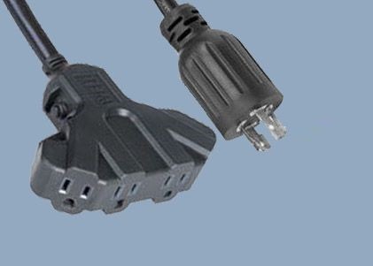 L14-30P Twist locking to NEMA 5-15R Receptacle Four 4 Outlet Protector Adapter