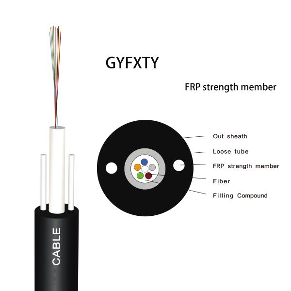 Long Distance Communication Outdoor Aerial Steel Wire Strengthen GYXTY 1km Armoured Fiber Optic Cable Thin