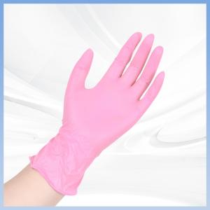 Waterproof Protective Pink Disposable PVC Gloves Chemical Resistant