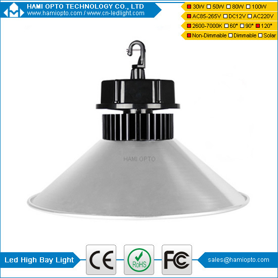 CE and RoHS high lumen COB industrial warehouse IP65 30w led high bay light