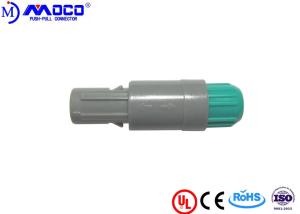 Self Latching Plastic Push Pull Connectors For Endoscopy With Green Nut 1P 8 Pin