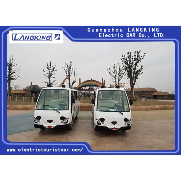 Closed Electric Shuttle Bus , 14 Person 4 Wheels Electric Tourist Car With Vacuum