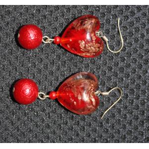 Hot selling metal casting jewelry, wedding jewelry red heart shape beaded charms