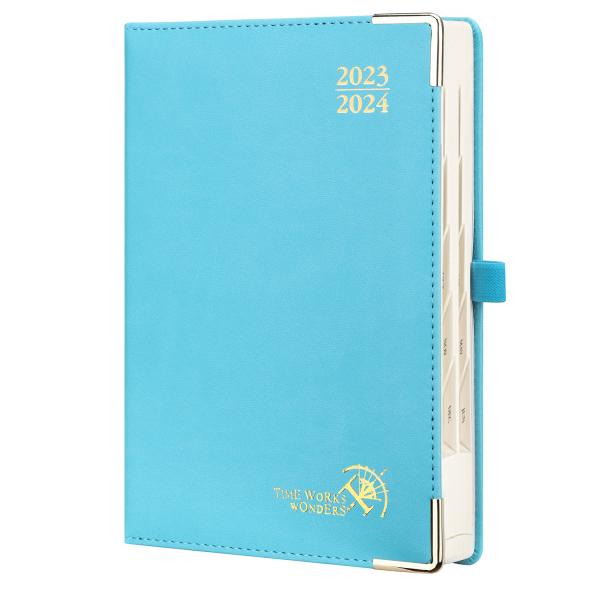 Buy PU Leather Embossed Daily Planner 2024 Professional Desk Organizer Weekly Agenda at wholesale prices