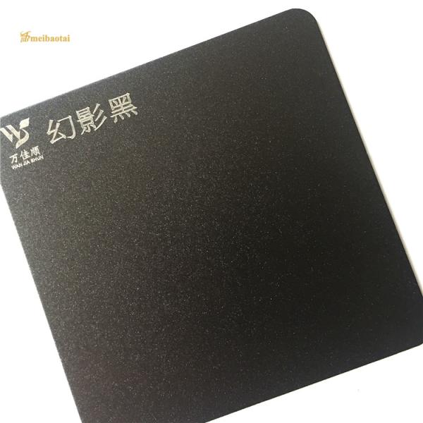 Sandblasted Black Decorative Stainless Steel Sheet 0.55mm Flat Shape