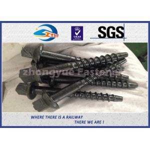 Material 45# Railway Custom Railroad Track Spikes , Threaded Screw Spike