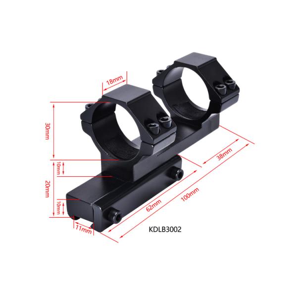 25.4mm Tube Diameter High Riser Scope Mount Double Ring in Aluminium for Long-Lasting