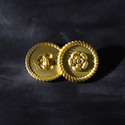 18mm light gold metal flower shape round high feet decorative jacket sweater coat button suit button