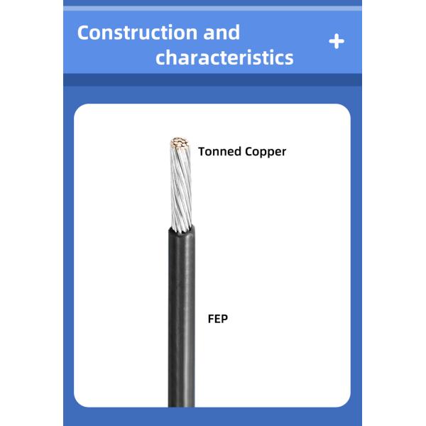 300v 200c UL1332 Tinned Copper FEP Insulated Cable 10-30AWG