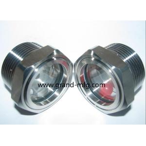 Male BSP G1 1/4" stainless steel 304 oil sight glass with hex locking nut SS316