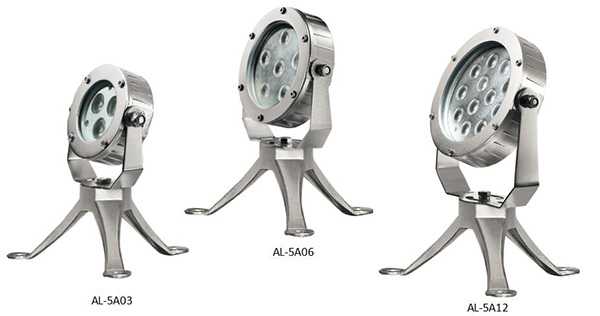 All Size LED Underwater Lights 5mm Tempered Glass With 316 SS Tripod 12V / 24V