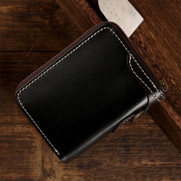Others Pattern Type Simple Men's Wealth Cloth Wallet with Vegetable Tanned Leather