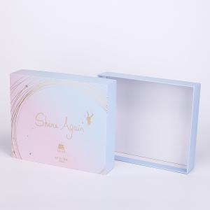 Pink Blue 300gsm Art Paper Custom Luxury Apparel Boxes Hot Stamping