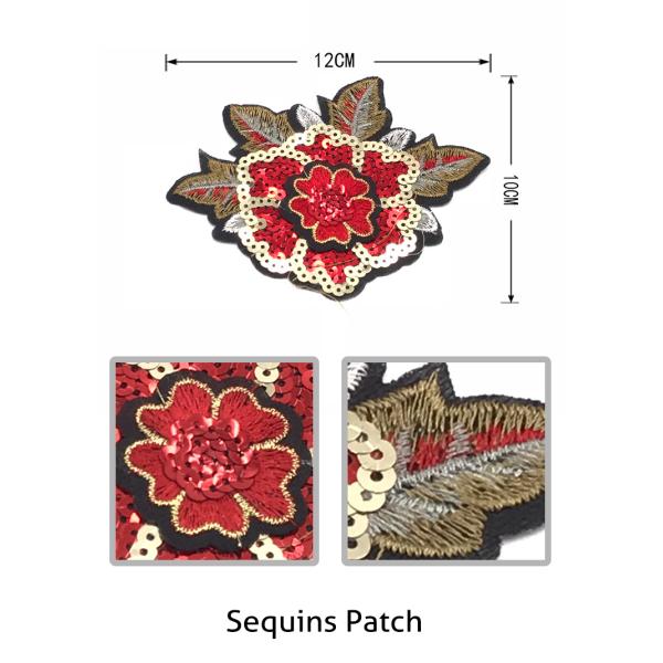 3D Rose Kids Sew On Patches Sequin Material Various Color Any Style Available