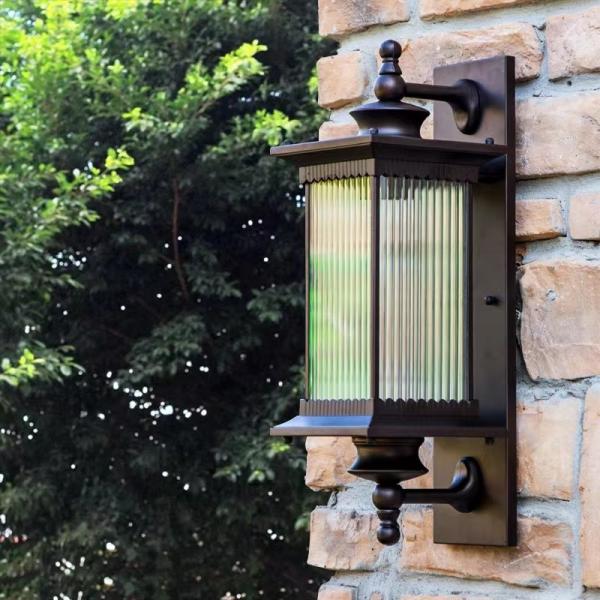 E27 Outdoor Waterproof Led Wall Lights For Pathway Aluminium Glass 280x600MM 220V