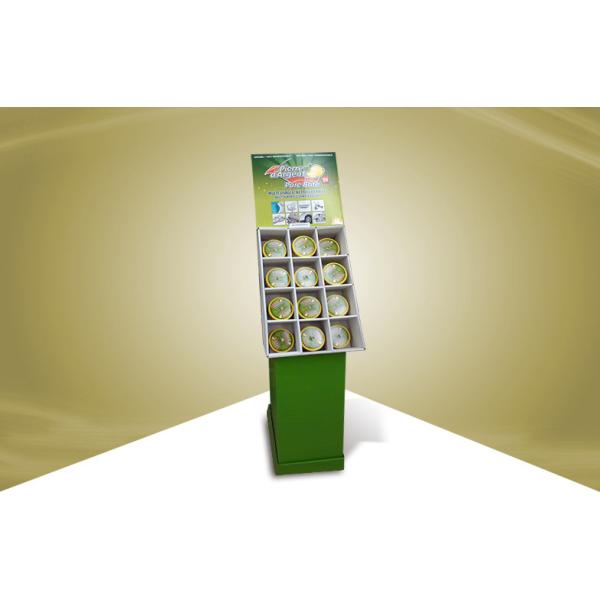 Green Pop Cardboard Display , Cardboard Shelving Displays For Househeld